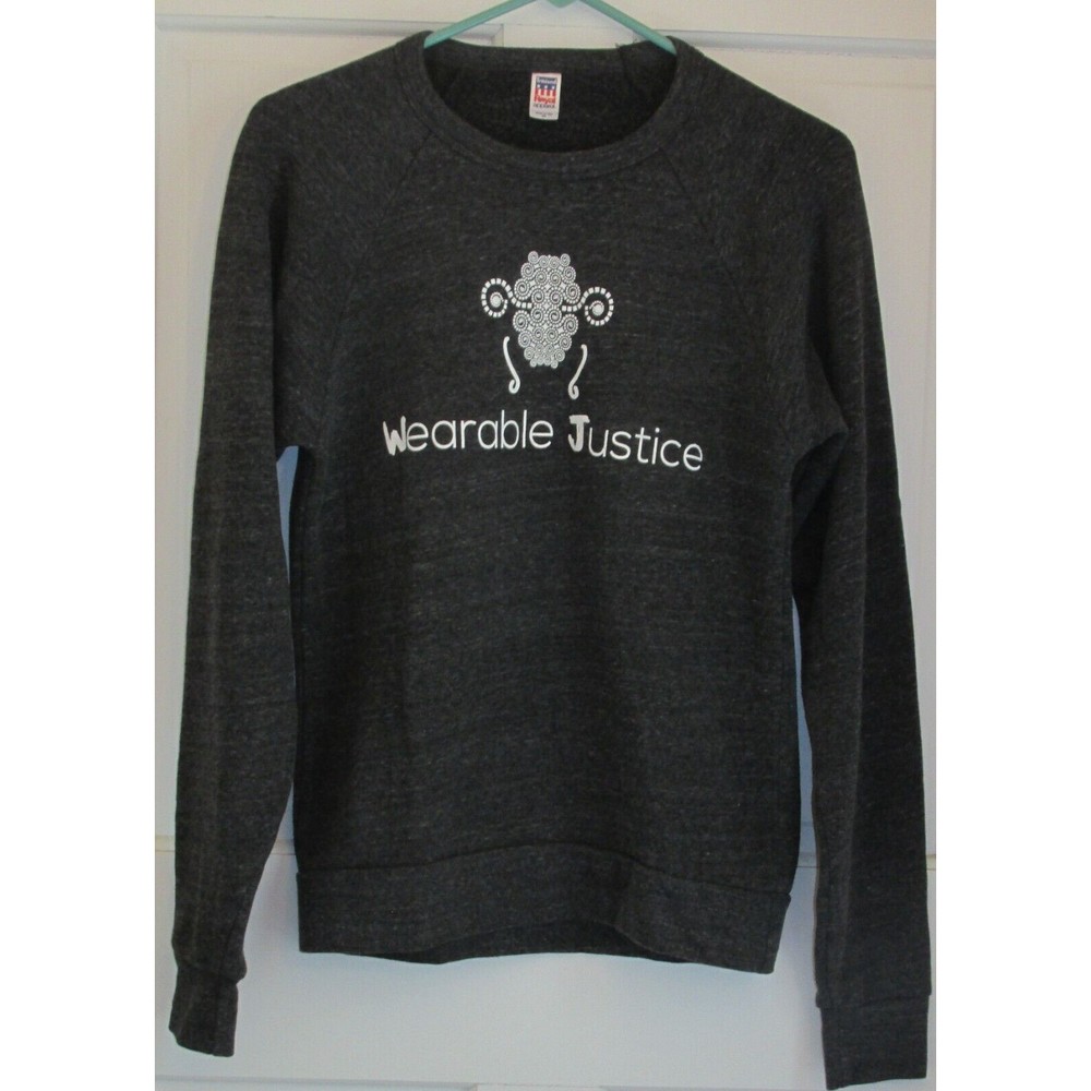 Royal Apparel Triblend Gray Wearable Justice Long Sleeve Sweatshirt Size SM